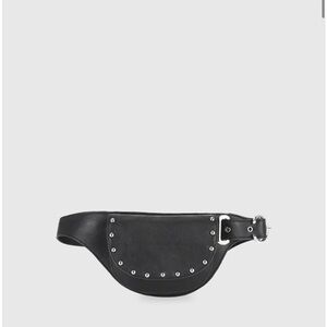 Black Studded Women's Belt Bag